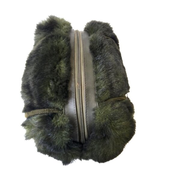 Green Fuzzy Faux Fur Rectangular Handbag - Picture 5 of 16